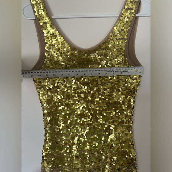 BCBG MAX AZRIA GOLD NINA SLEEVELESS SEQUINED DRESS- Taylor Swift Eras Tour - Picture 4 of 7